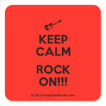 [Electric guitar] keep calm rock on!!!  Stickers (square)