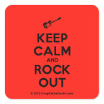 [Electric guitar] keep calm and rock out  Stickers (square)
