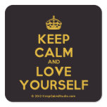 [Crown] keep calm and love yourself  Stickers (square)
