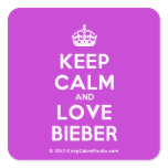 [Crown] keep calm and love bieber  Stickers (square)
