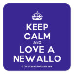 [Crown] keep calm and love a newallo  Stickers (square)