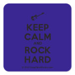 [Electric guitar] keep calm and rock hard  Stickers (square)