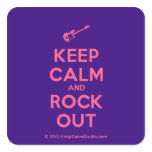 [Electric guitar] keep calm and rock out  Stickers (square)