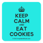 [Crown] keep calm and eat cookies  Stickers (square)