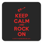 [Electric guitar] keep calm and rock on  Stickers (square)