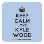 [Crown] keep calm love kyle wood  Stickers (square)