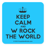 [Knitting crown] keep calm and w rock the world  Stickers (square)