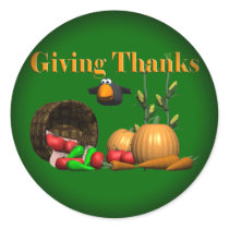 Stickers - Thanksgiving Giving Thanks by thanksgiving_tshirts Stickers - Thanksgiving Giving Thanks