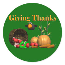 Stickers - Thanksgiving Giving Thanks by thanksgiving_tshirts Stickers - Thanksgiving Giving Thanks
