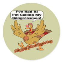 Stickers - Turkey Calling Congressman by thanksgiving_tshirts Stickers - Turkey Calling Congressman