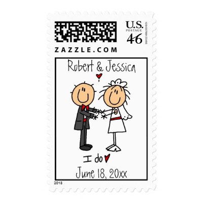 Stickfigure Wedding Invitation Postage