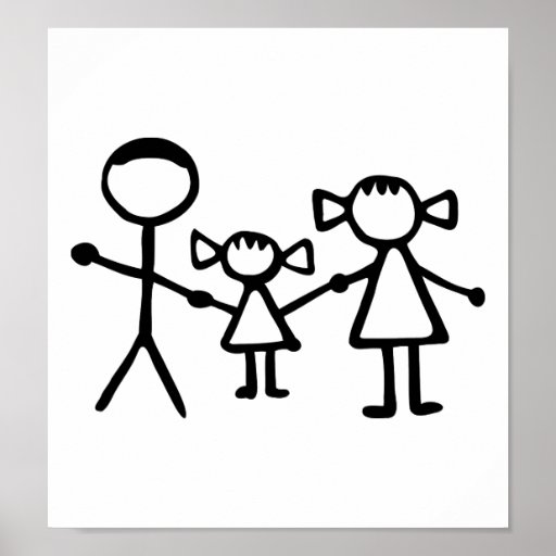 family stickman drawing