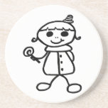 Stickman Lollipop Girl Coasters