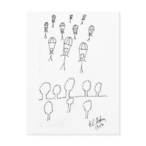 stickmen attack postcards