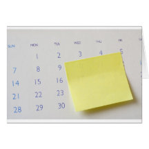 Sticky note on calendar cards
