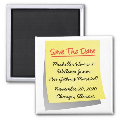 Sticky Note Save The Date Magnet