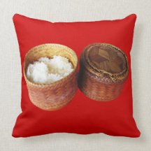 Sticky Rice [Khao Niao] Thai Lao Food Throw Pillow