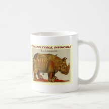 Stiff, Inflexible, Invincible rhino  brown.jpg Coffee Mugs