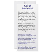 Stiff Person Syndrome Information Card Customized Rack Card