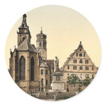 Stiftkirche, Stuttgart, Wurtemburg, Germany rare P Round Stickers