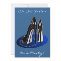 Stiletto Art - Black and Blue Invitation