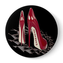 Stiletto Art - Shoe Fetish - Burgundy Pinback Button