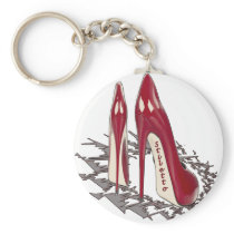 Stiletto Art - Shoe Fetish - Burgundy Keychain