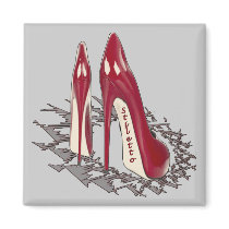 Stiletto Art - Shoe Fetish - Burgundy Magnets