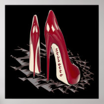 Stiletto Art - Shoe Fetish - Burgundy Poster