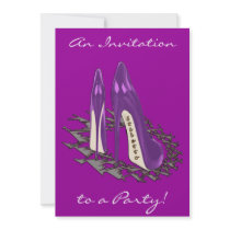 Stiletto Art - Shoe Fetish - Purple Custom Invites