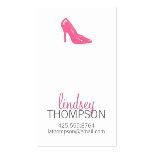 Stiletto Calling Cards Business Card Template (front side)