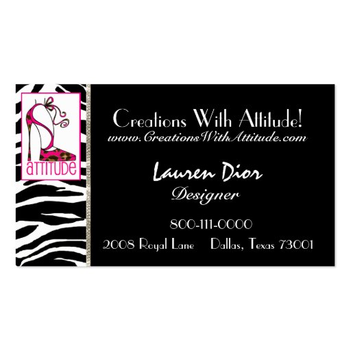 Stiletto Diva Business Cards (front side)