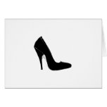 Stiletto Heel Right Side Black White The MUSEUM Za Greeting Cards