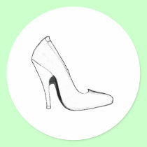 Stiletto Heel Right Side White The MUSEUM Zazzle G stickers