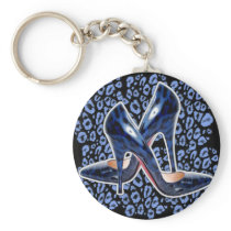 Stiletto's Blue Cat Spots Key Chains