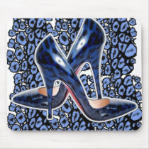 Stiletto's Blue Cat Spots Mouse Pad