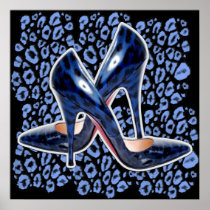 Stiletto's Blue Cat Spots Print