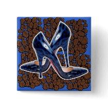 Stiletto's Brown Cat Spots Button
