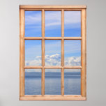 Still and Peaceful Ocean View from a Window Poster