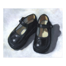 STILL LIFE ART: PAIR OF SMALL GIRL'S SHOES print