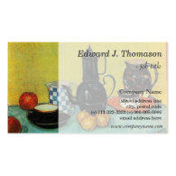 Still Life Blue Enamel Coffeepot, Earthenware... Business Card Templates