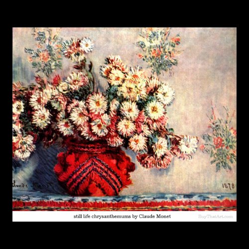 still life chrysanthemums by Claude Monet Print