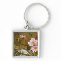 Still life depicting flowers key chains