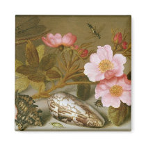 Still life depicting flowers fridge magnets