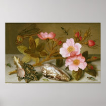 Still life depicting flowers print