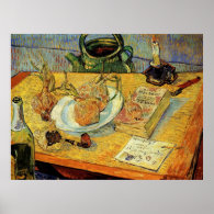 Still Life Drawing Board, Pipe, Onions and Sealing Print