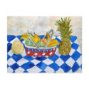 still life fruit basket art postcard