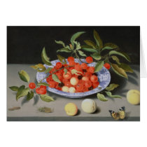 Still Life of Cherries and Peaches Card