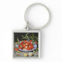 Still Life of Cherries and Peaches Keychains
