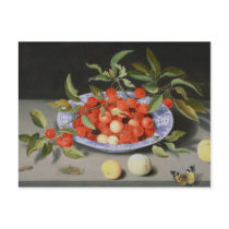 Still Life of Cherries and Peaches Post Card